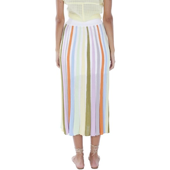 Allison NY NWT Women's Pastel Rainbow Paneled Knit Midi Skirt, Size Small - Picture 4 of 4